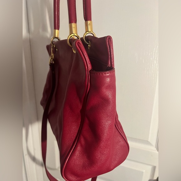 Marc by Marc Jacob's soft Slouchy Buttery red satchel handbag purse large - Picture 4 of 9